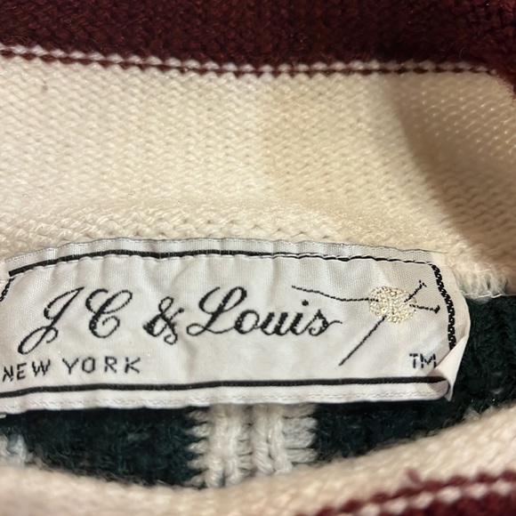 Gorgeous Vintage JC & Lewis New York Aztec & Rose Knit Mock Turtleneck Sweater - Picture 5 of 6